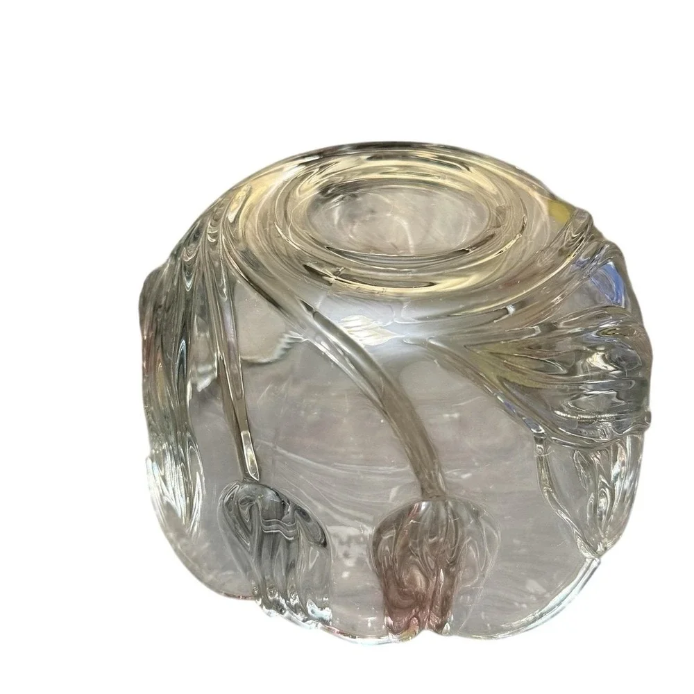 Mikasa Crystal Tivoli Tulips Frosted Crystal Glass Candy Side Bowl